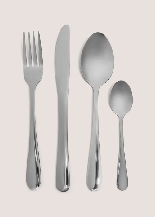 16 Piece Black Cutlery Set Image 1