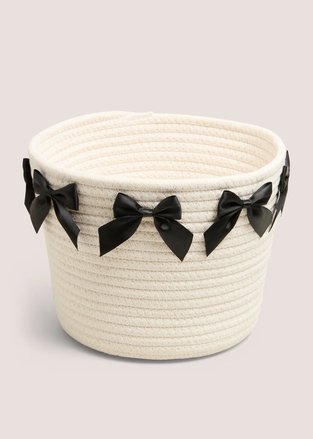 Cream & Black Bow Basket Image 1
