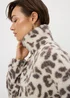 Natural Animal Print Half Zip Fleece - L Image 2