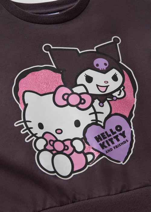 Hello Kitty Girls Charcoal Kuromi Mesh Sweater Dress (5-11yrs) - Age 10 Years Image 2