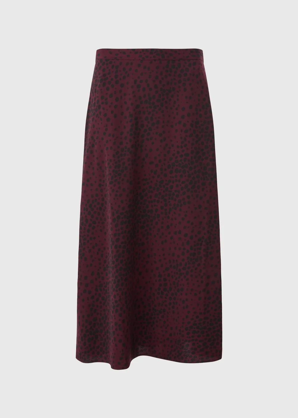 Burgundy Spot Flared Hem Skirt - Size 16 Image 2