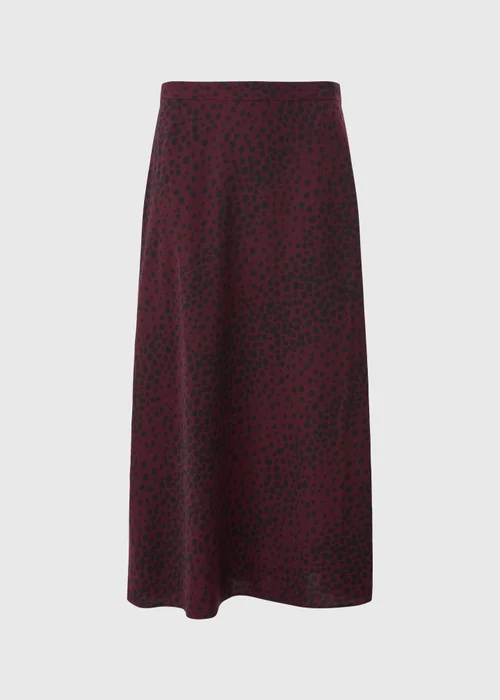 Burgundy Spot Flared Hem Skirt - Size 16 Image 2