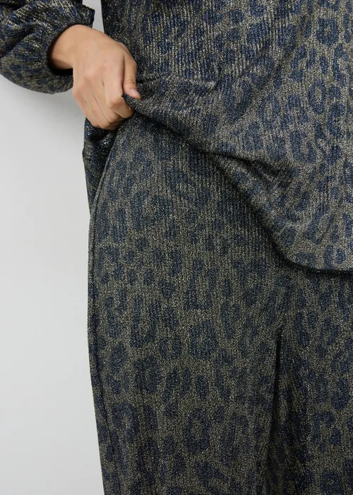 Gold Glitter Leopard Co Ord Trousers - Size 10 29 leg Image 3