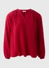 Red Popover Long Sleeve Blouse - Size 28 Image 4