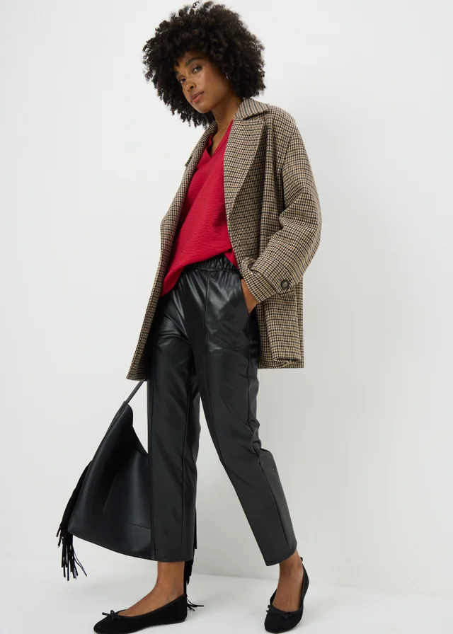 Red Popover Long Sleeve Blouse