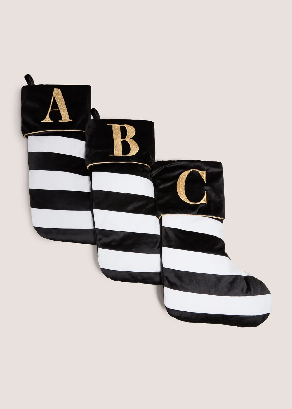 Black Stripe Alphabet Stocking - A Image 1