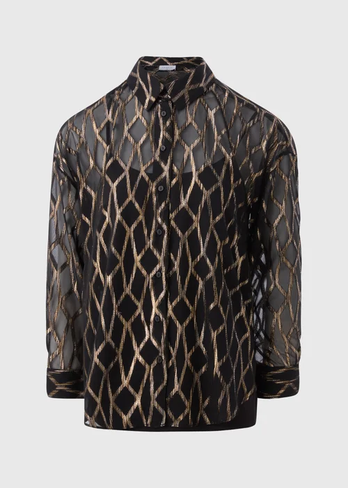 Black Sparkle Foil Long Sleeve Shirt - Size 8 Image 4