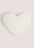 Cream Heart Shaped Faux Fur Cushion Image 1