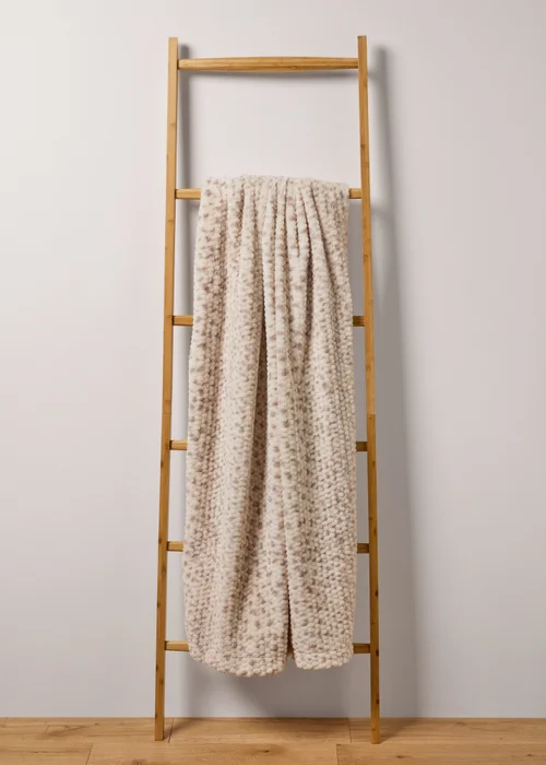 Cream Snow Leopard Faux Fur Throw Image 1