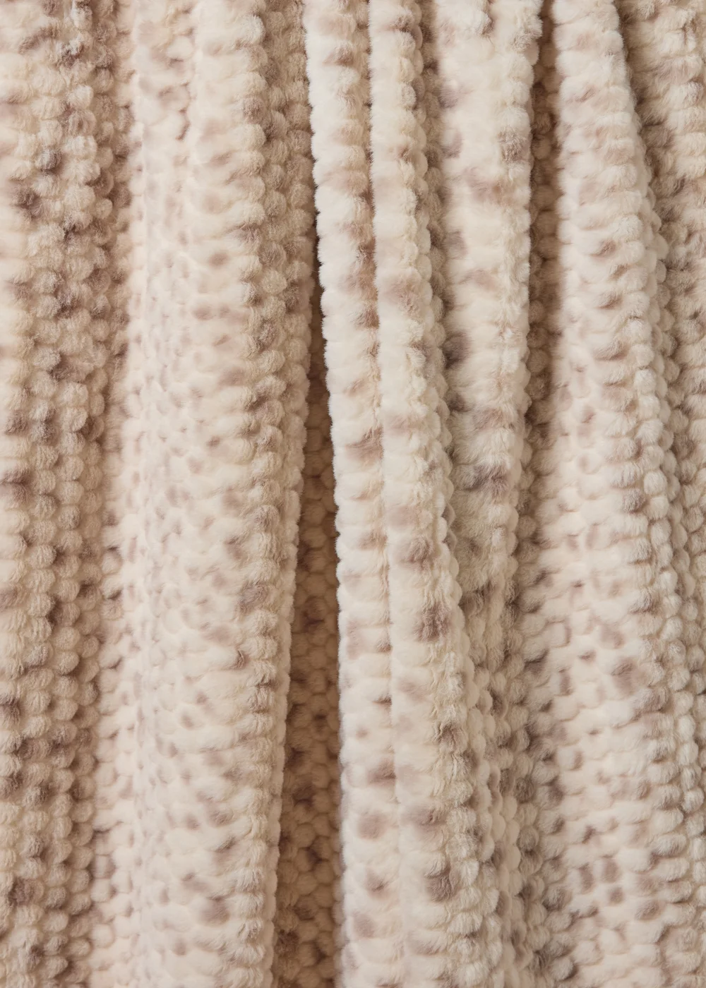 Cream Snow Leopard Faux Fur Throw Image 2