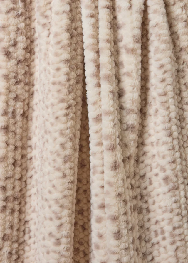 Cream Snow Leopard Faux Fur Throw