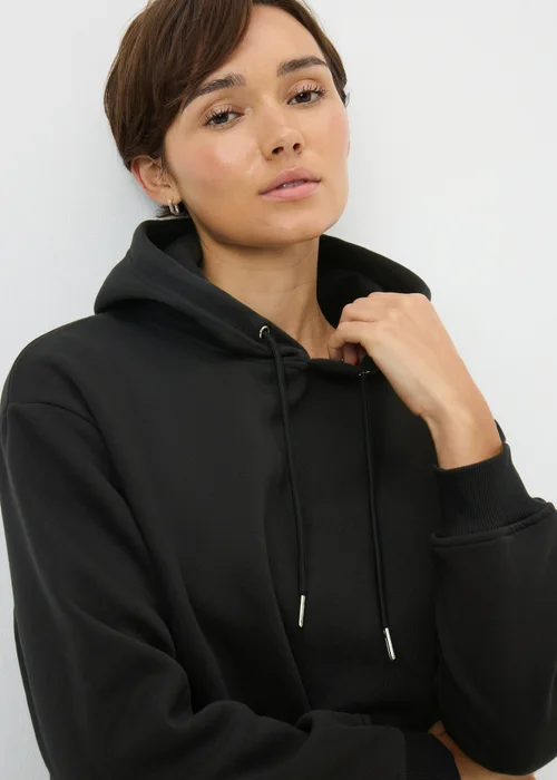 Black Longline Hoodie - Small Image 3