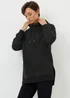 Black Longline Hoodie - Small Image 1