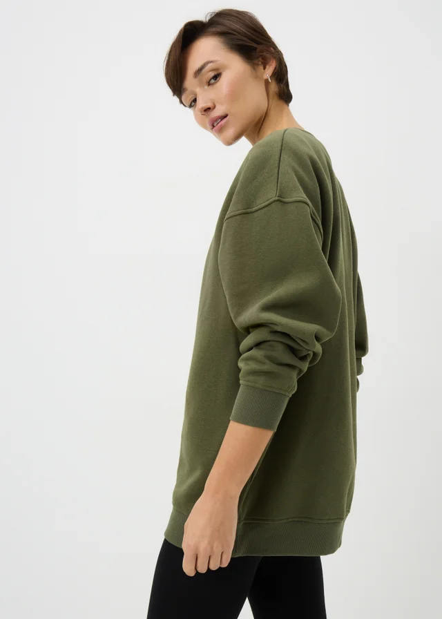 Khaki Longline Sweatshirt