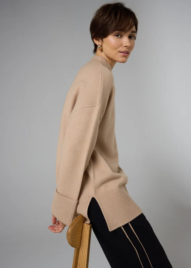 Beige Oversized Jumper