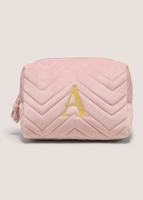 Pink Alphabet Makeup Bag - A Image 1