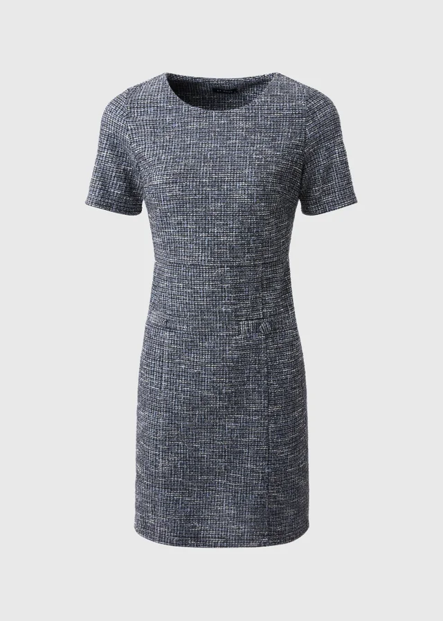 Et Vous Blue Boucle Ponte Mini Dress