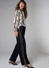Et Vous Black Side Stripe Wide Leg Trousers - Size 26 29 leg Image 1