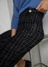 Et Vous Black Mono Check Ponte Boucle Trousers - Size 8 Image 3