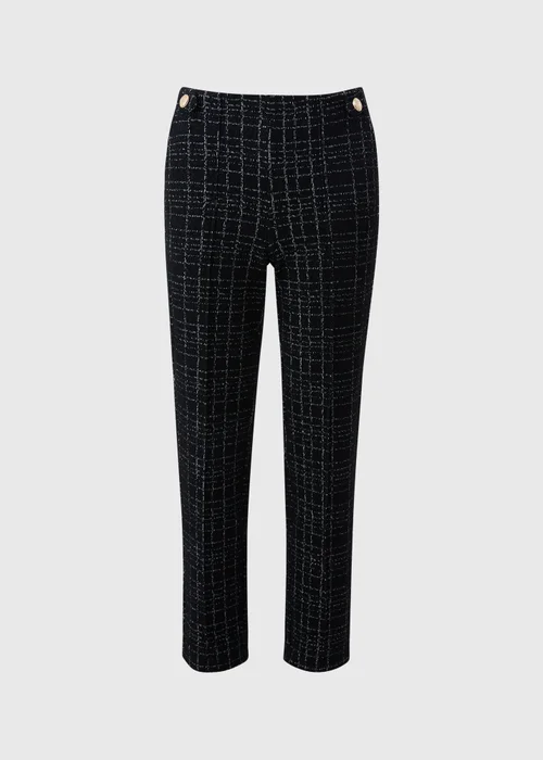 Et Vous Black Mono Check Ponte Boucle Trousers - Size 8 Image 4