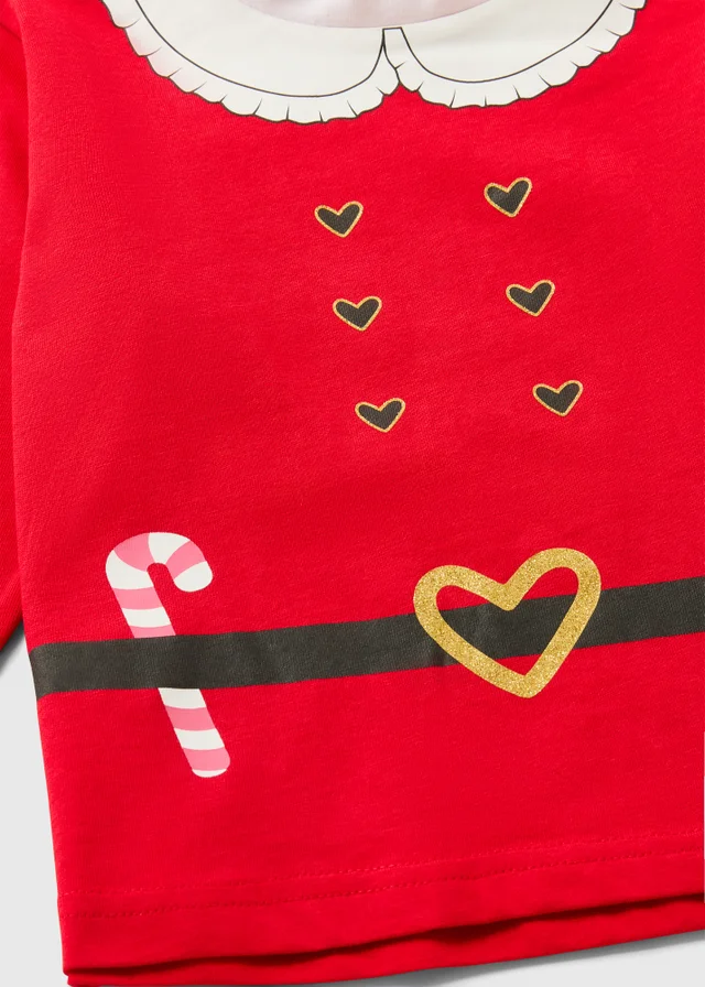 Girls Mrs Claus Christmas Pyjamas (1-7yrs)