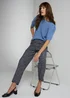 Et Vous Blue Boucle Ponte Straight Leg Trousers - Size 26 Image 1