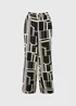 Et Vous Black Geo Monochrome Straight Leg Co Ord Trousers - Size 8 Image 4