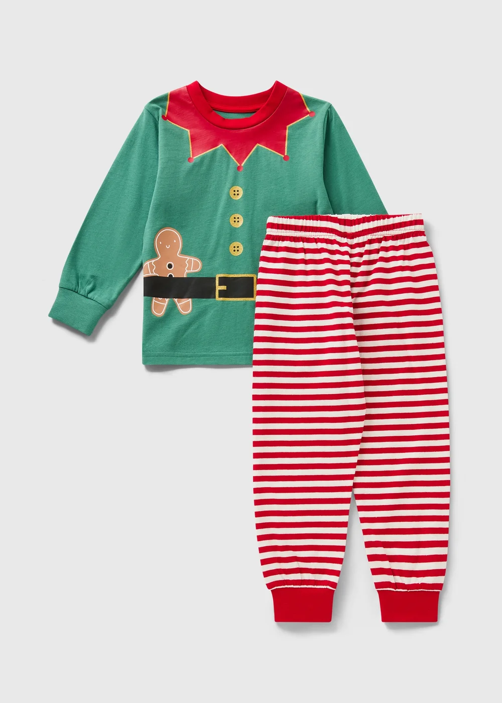 Boys Green Elf Christmas Pyjamas (1-7yrs) - 1 to 1 half years Image 1