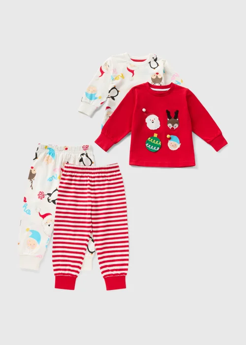 2 Pack Kids Red Christmas Pyjamas (1-7yrs) - 1 to 1 half years Image 1