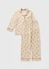 Girls Cream Bear Button Pyjama Set (7-13yrs) - Age 7 Years Image 1