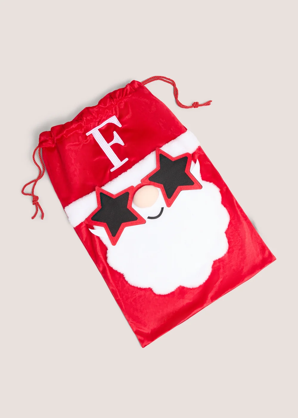 Red Alphabet Santa Sack - B Image 1