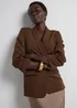 Et Vous Brown Rolled Sleeve Blazer - 8 Image 1