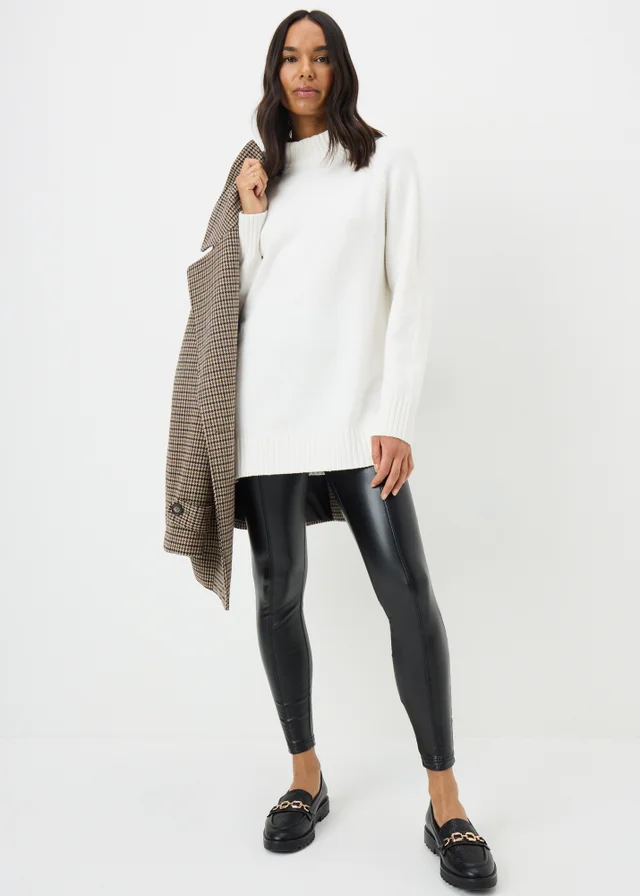 Cream Roll Neck Tunic Jumper