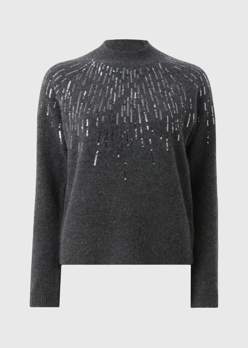 Charcoal Scatter Sequin Jumper - XS Image 4