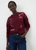 Burgundy Sequin Star Jumper - S Image 1
