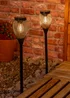 ValueLights Solar 2 Pack Black Cage Spike Lights With Integrated LED's - One Size Image 3