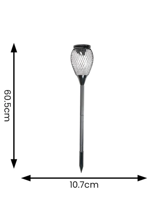 ValueLights Solar 2 Pack Black Cage Spike Lights With Integrated LED's - One Size Image 4