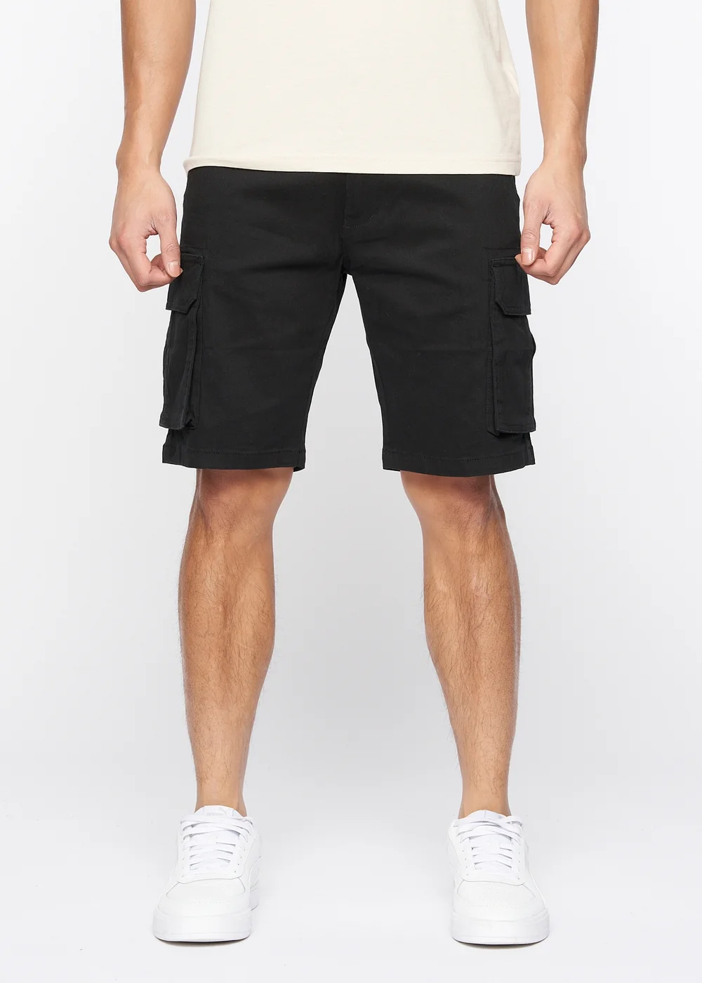 Crosshatch Black Frentons Cargo Shorts - 34 W Image 1