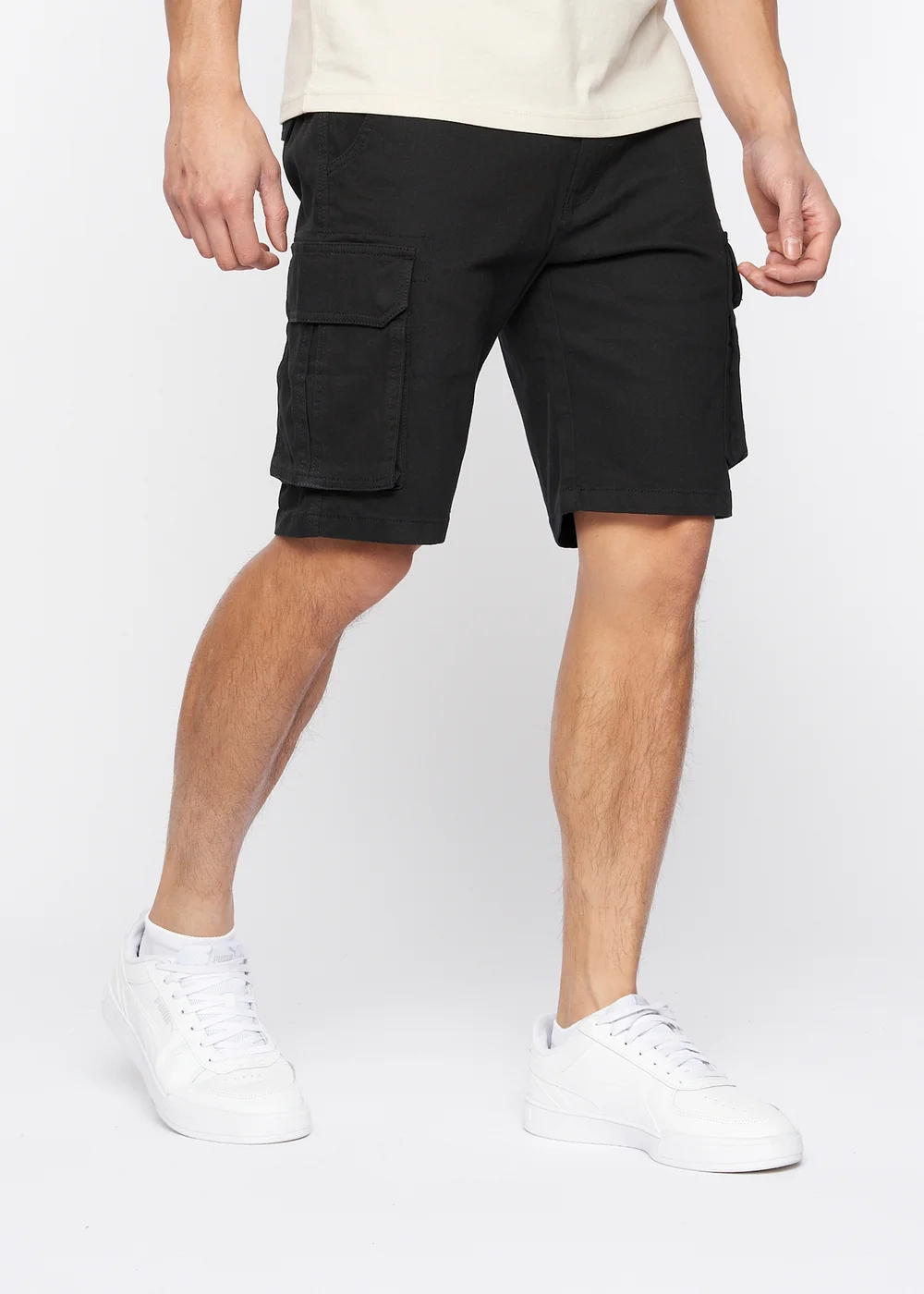 Crosshatch Black Frentons Cargo Shorts - 34 W Image 4