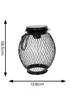 ValueLights Solar 2 Pack Black Mesh Lanterns With Integrated LED's (38.5cm x 13.8cm x 13.8cm) - One Size Image 4