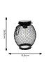 ValueLights Solar 2 Pack Black Mesh Lanterns With Integrated LED's (38.5cm x 13.8cm x 13.8cm) - One Size Image 5