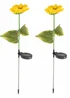ValueLights Solar 2 Pack Sunflower Spike Lights With Integrated LED's (73cm x 14cm x 14cm) - One Size Image 2