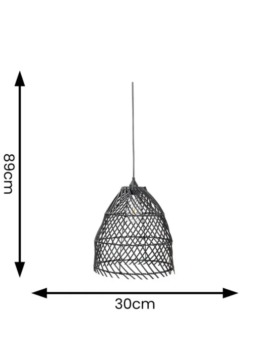 ValueLights Battery Operated Hanging Rattan Pendant Light With Integrated LED's - One Size Image 4