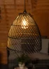 ValueLights Battery Operated Hanging Rattan Pendant Light With Integrated LED's - One Size Image 2