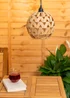 ValueLights Battery Operated Hanging Rattan Ball Pendant Light With Integrated LED's - One Size Image 1