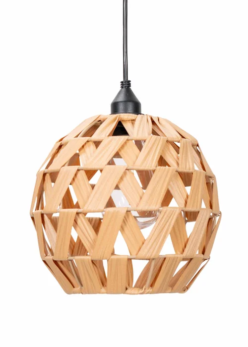 ValueLights Battery Operated Hanging Rattan Ball Pendant Light With Integrated LED's - One Size Image 3