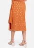Lovedrobe Metallic Detail Orange Functional Wrap Midi Skirt - Size 12 Image 3