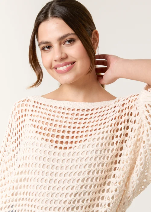 Blue Vanilla Stone Round Neck Net Top - Small/Medium Image 3