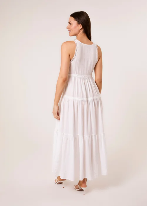 Blue Vanilla Ivory Maxi V Neck Dress - L Image 2