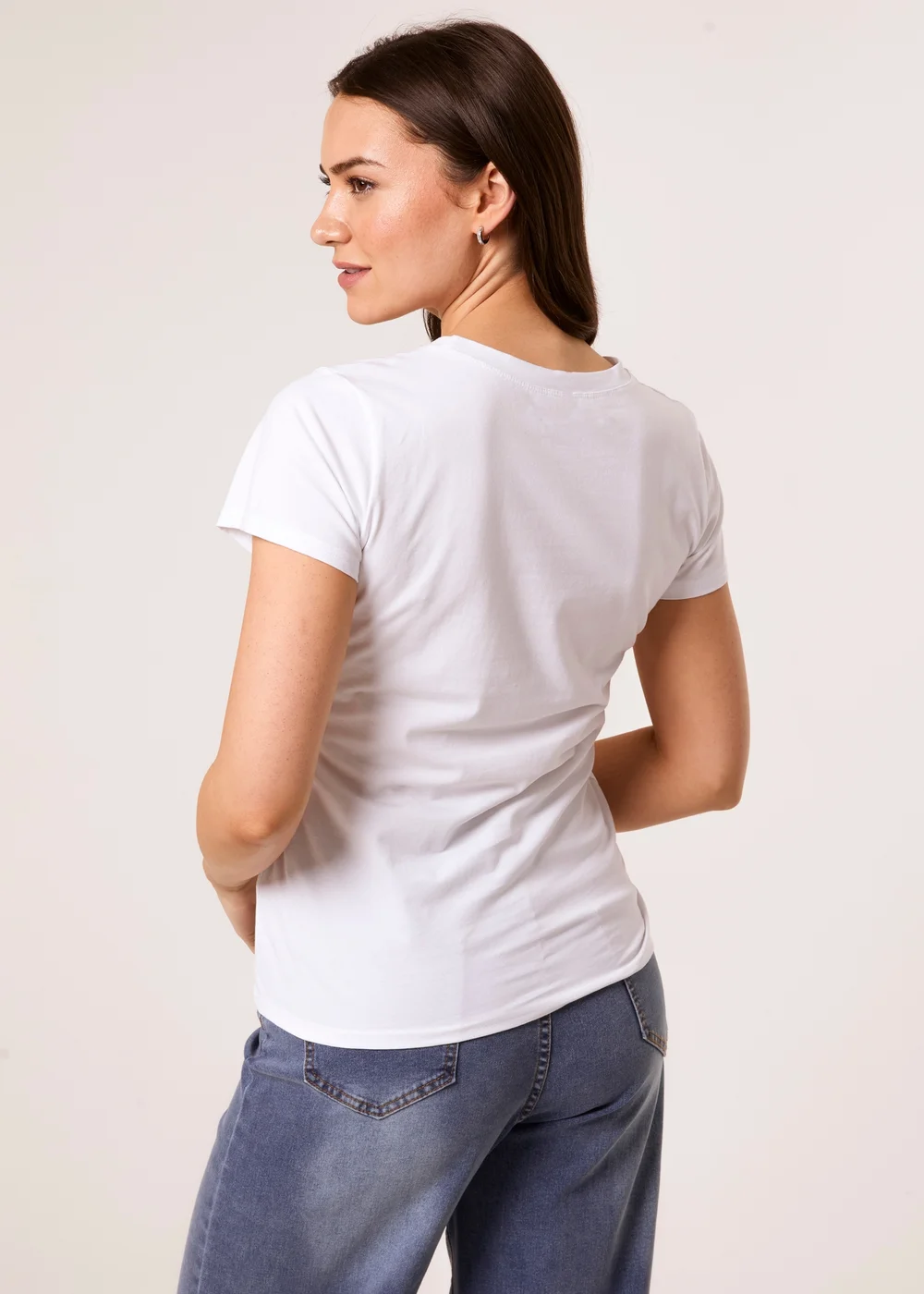 Blue Vanilla White Printed Cat T-Shirt - Small Image 4